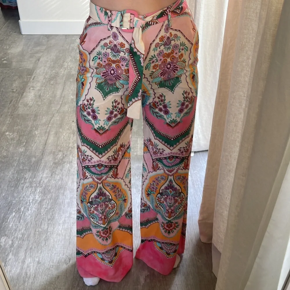 Zara high rise wide leg pant